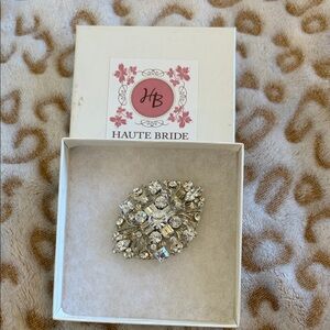 Silver Crystal Brooch